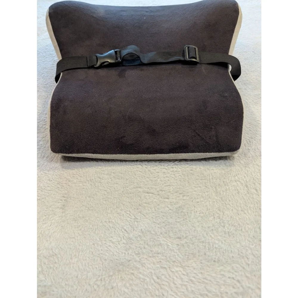 Samsonite Black & Gray Lumbar Support Pillow With Zipper Removeable Cover